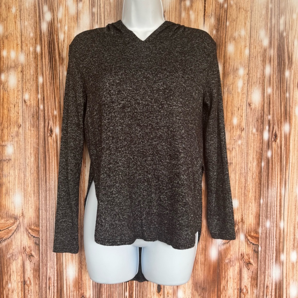 Objex Dark Heather Gray Super Soft Long Sleeve Hooded Loungewear